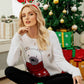 Animal Graphic Round Neck Fuzzy Sweater