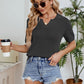 Johnny Collar Short Sleeve Knit Top