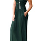 Round Neck Sleeveless Dress with Pockets