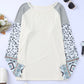 Plus Size Mixed Print Raglan Sleeve Round Neck Top