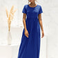 Short Sleeve Round Neck Maxi Dress