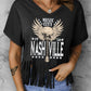MUSIC CITY 1950 NASHVILLE Graphic Fringe Hem Tee
