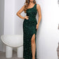 Today Was A Fairytale Sequin One-Shoulder Split Dress