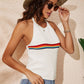 Rainbow Stripe Halter Neck Knit Tank