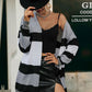 Striped Dropped Shoulder Open Front Longline Cardigan