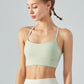Ribbed Halter Neck Open Back Cropped Sports Cami