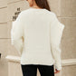 Puff Sleeve V-Neck Fuzzy Cardigan