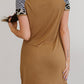AMERICAN WOMAN Graphic Round Neck Twisted Dress