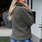 Button Front Collared Sherpa Jacket