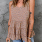 Printed Frill Trim V-Neck Tiered Cami