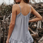 Ruffle Hem Adjustable Spaghetti Strap Cami