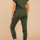 V Neck Wrap Front Jumpsuits