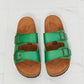 MMShoes Feeling Alive Double Banded Slide Sandals in Mid Green