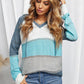 Full Size Color Block Knitted Hoodie