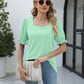 Square Neck Flounce Sleeve Top