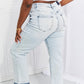 RISEN Full Size Camille Acid Wash Crop Straight Jeans