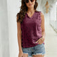 Lace Scalloped Keyhole V-Neck Tank