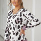 Animal Print Dropped Shoulder Top