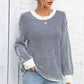 Striped Round Neck Long Sleeve Knit Top