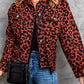 Leopard Print Raw Hem Jacket