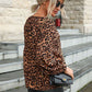 Leopard Lantern Sleeve Blouse