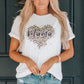 MAMA Leopard Heart Graphic Tee Shirt