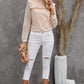 Ruffled Lace Mock Neck Blouse