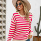 Striped Drop Shoulder Knit Top