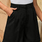 Pleated High Waist Shorts with Pockets