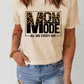Letter Graphic Cuffed Round Neck Tee Shirt