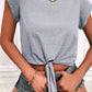 Tied Round Neck Crop Tee