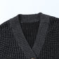 Waffle-Knit Drop Shoulder Button-Down Cardigan