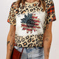 Leopard Plaid Floral Tee Shirt