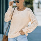 Openwork Round Neck Raglan Sleeve Sweater