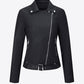 Buckle Detail Zip Up PU Leather Jacket