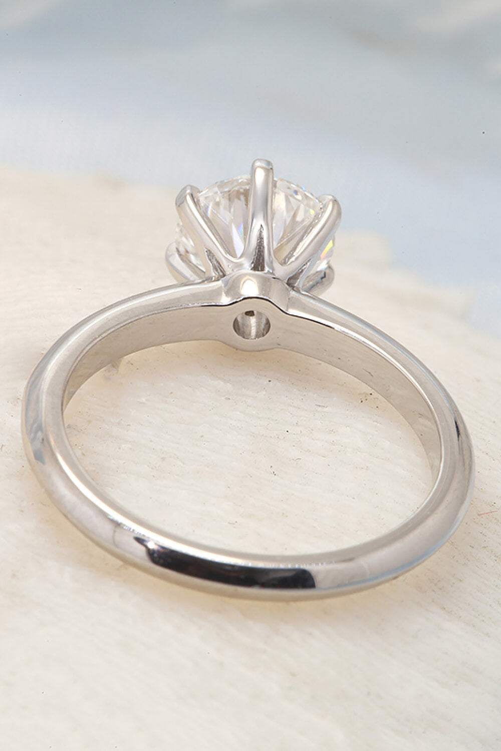 18K White Gold 0.5 Carat Lab-Grown Diamond 6-Prong Ring
