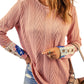 Floral Button Detail Lace Trim Spliced Knit Top