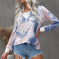 Tie-dye Pullover Boat neck Sweatshirt
