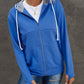 Zip Up Thumbhole Sleeve Hooded Jacket with Pockets