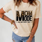 Letter Graphic Cuffed Round Neck Tee Shirt