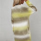 Multicolored Gradient Open Front Longline Cardigan
