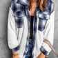 Plaid Snap Front Fleece Shacket