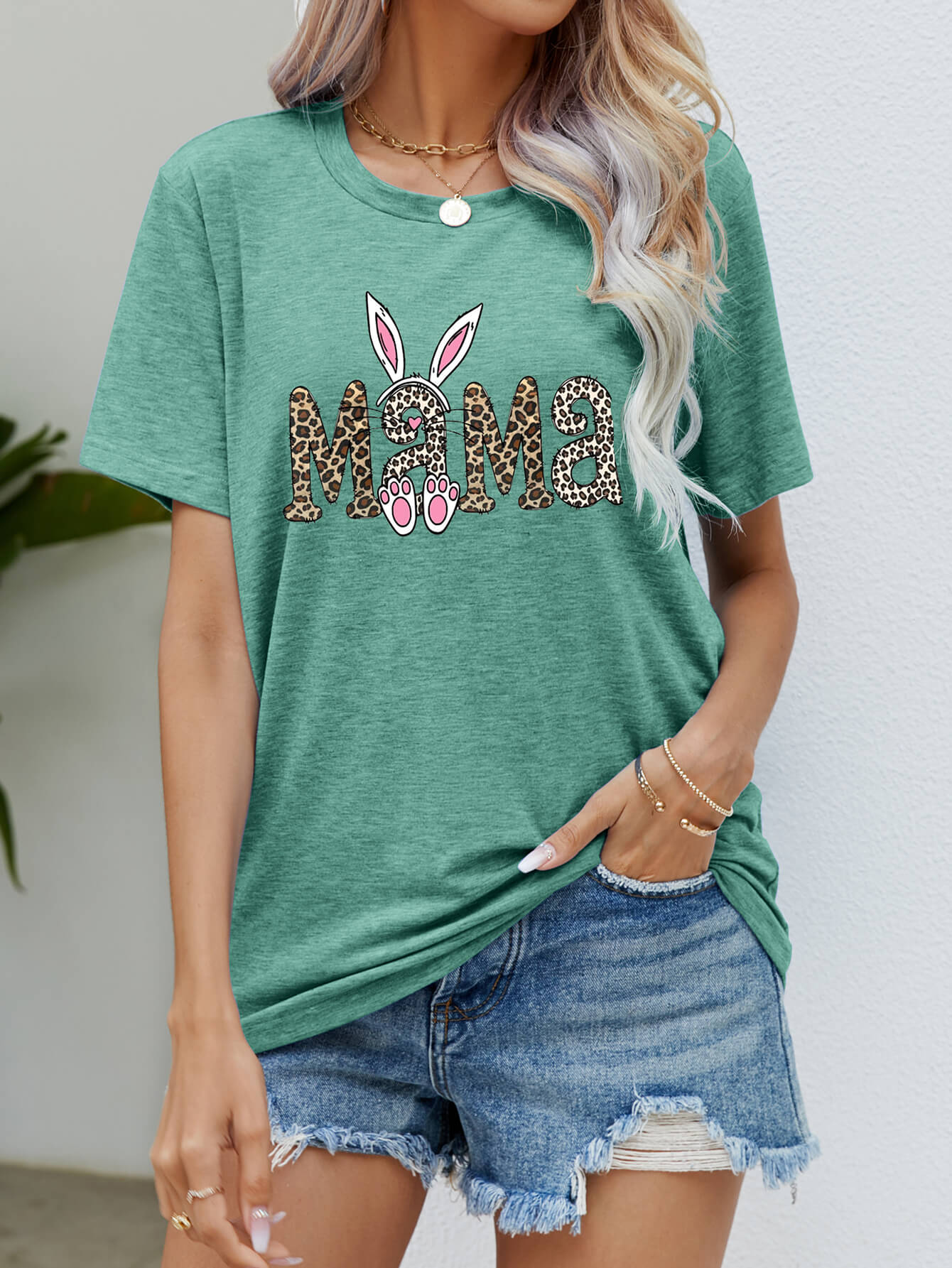 MAMA Easter Graphic Round Neck Tee