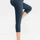 Wide Waistband Cropped Active Leggings with Pockets