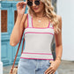 Contrast Square Neck Knit Tank