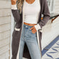 Contrast Dropped Shoulder Ribbed Trim Cardigan