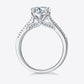 1 Carat Moissanite 925 Sterling Silver Side Stone Ring