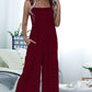 Square Neck Sleeveless Pocket Jumpsuit