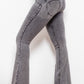 Zip Detail Flare Long Jeans