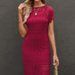 Round Neck Short Sleeve Slit Dress